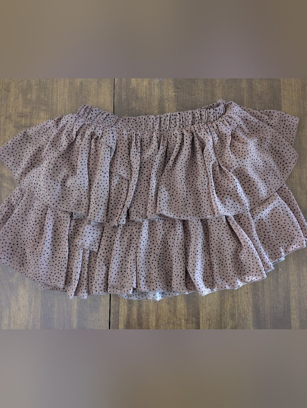 Mustard Seed Polka Dot Tiered Ruffle Mini Skirt Small